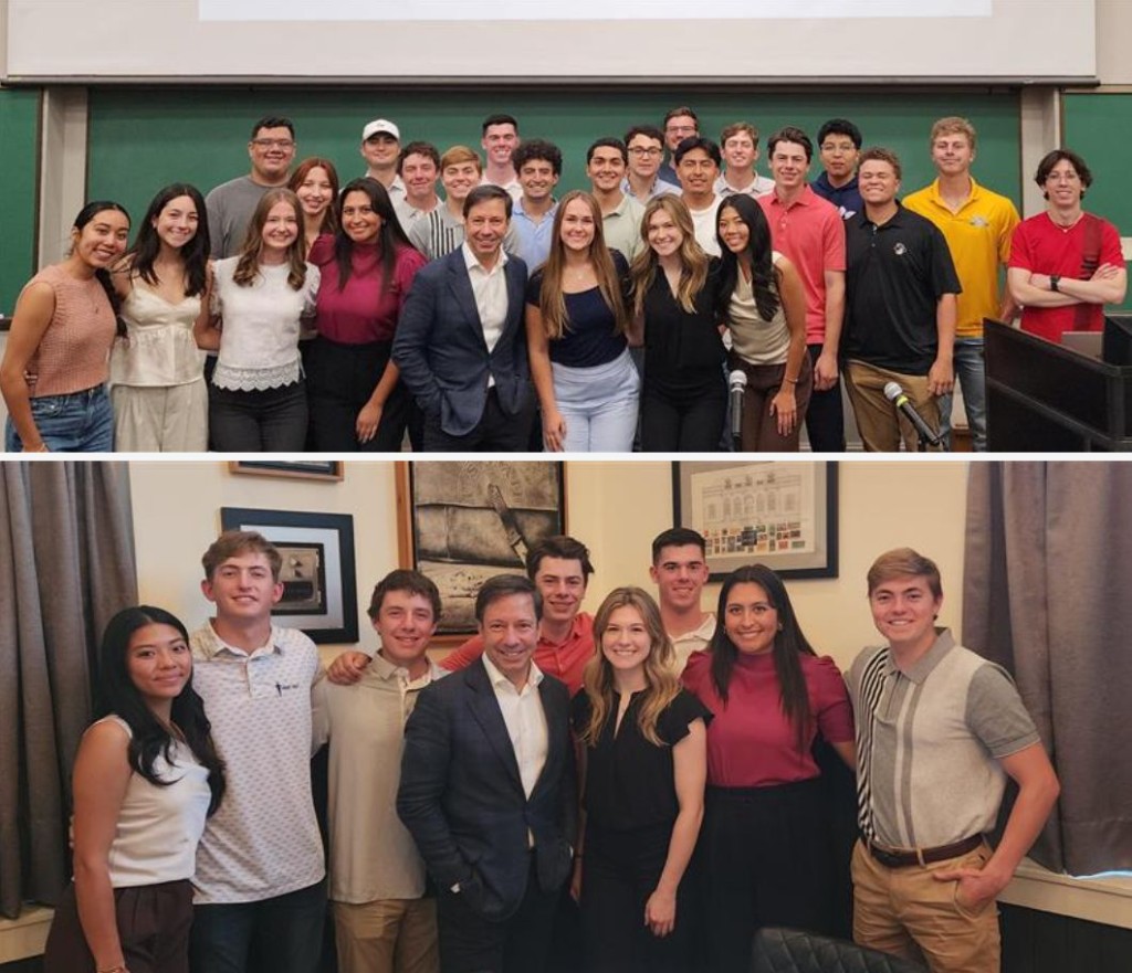 Economics Society group with speaker