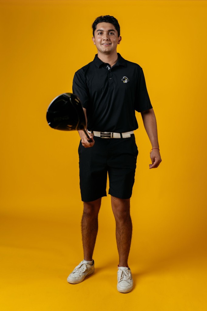 Golf team portrait with driver