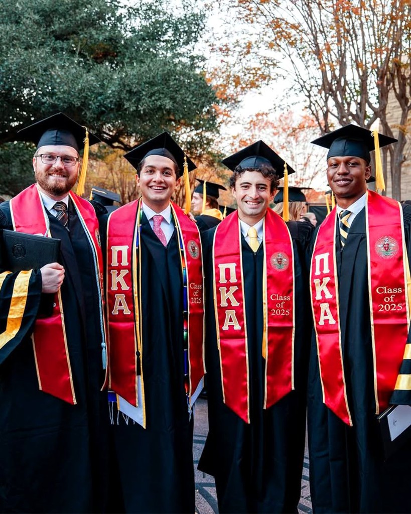 Graduation day with fraternity brothers